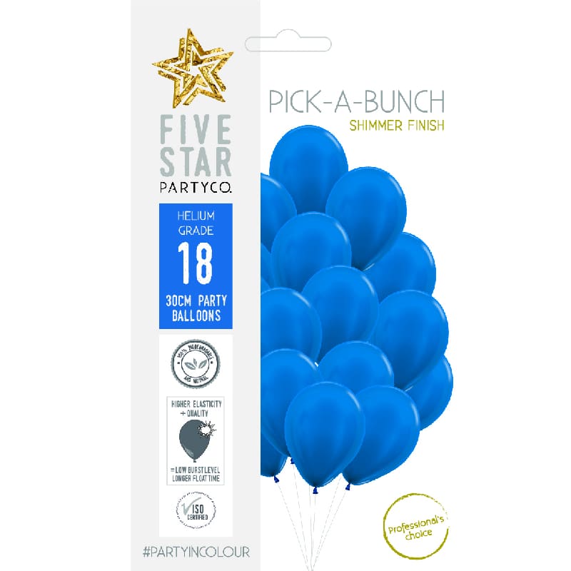 Balloons 30cm Metallic Roy Blue Pk18 DNR