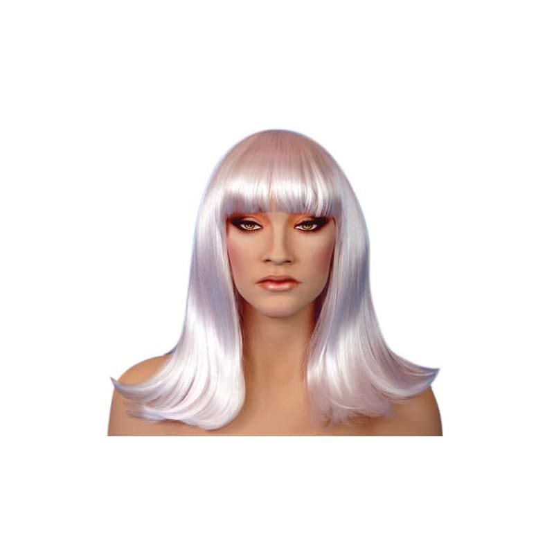 Wig Long White with Fringe Cleo Premium