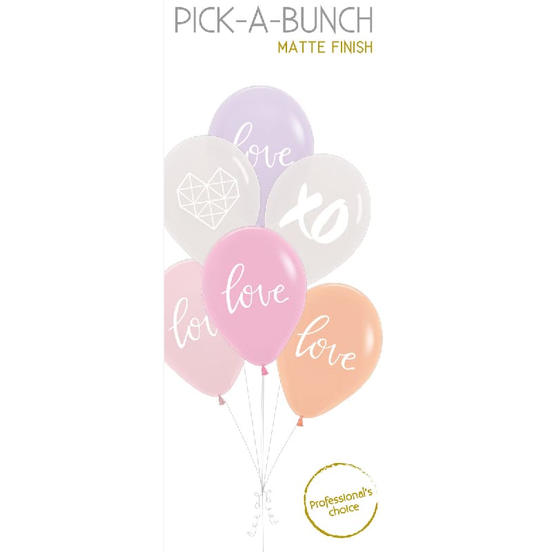 Balloons 30cm Matte Love Asst Pk6