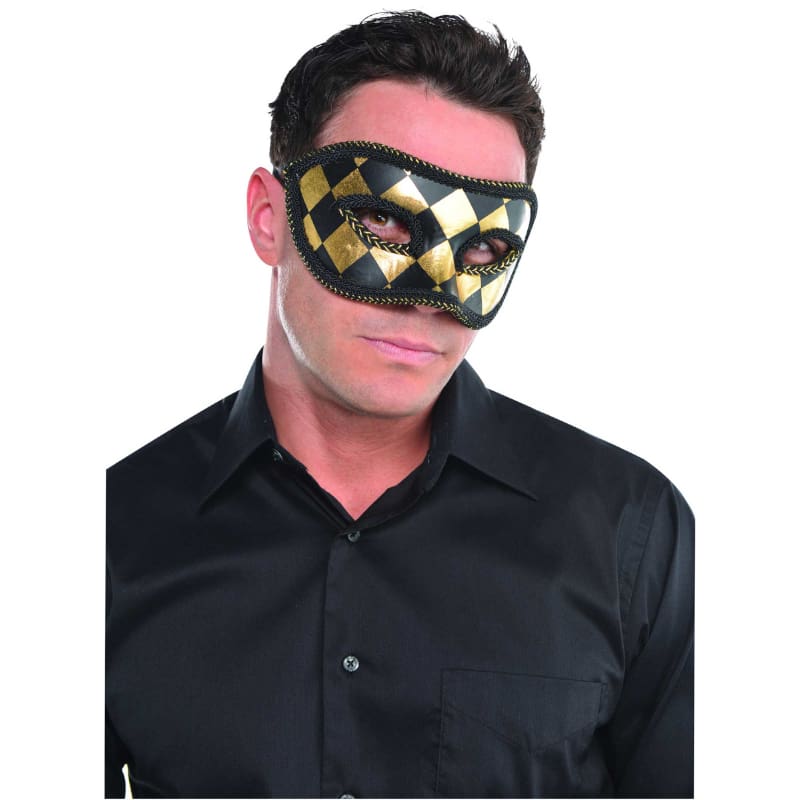 Mask Harlequin Black and Gold