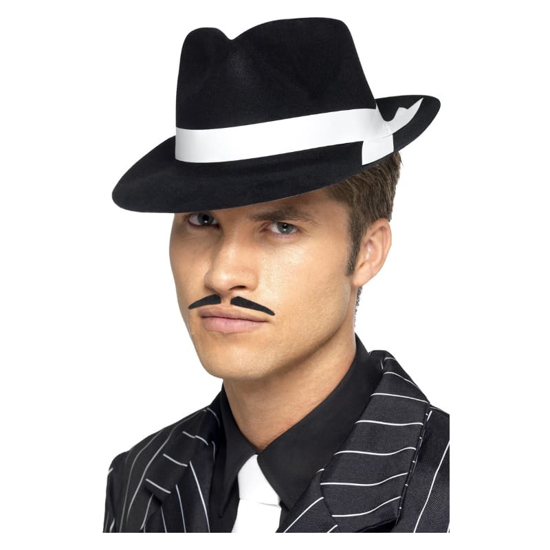 Hat Gangster Black With White Band