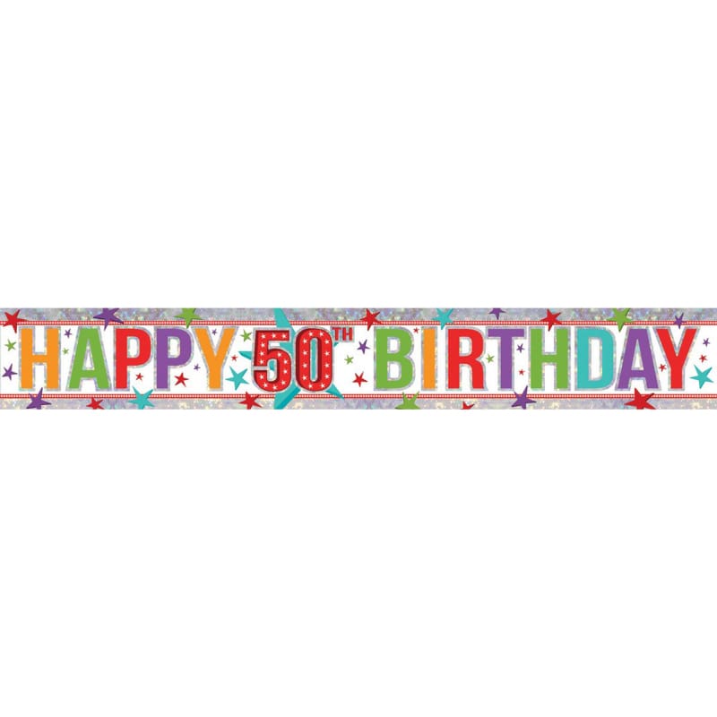 Foil Banner 50th Birthday Multi 2.7m DNR