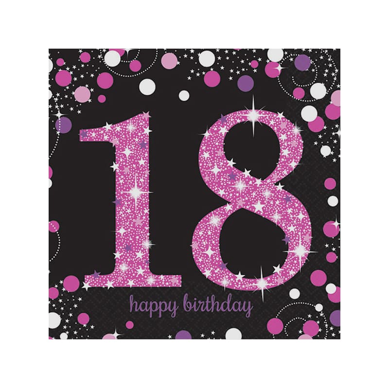 Napkins Lunch 18 Sparkling Pink Pk16