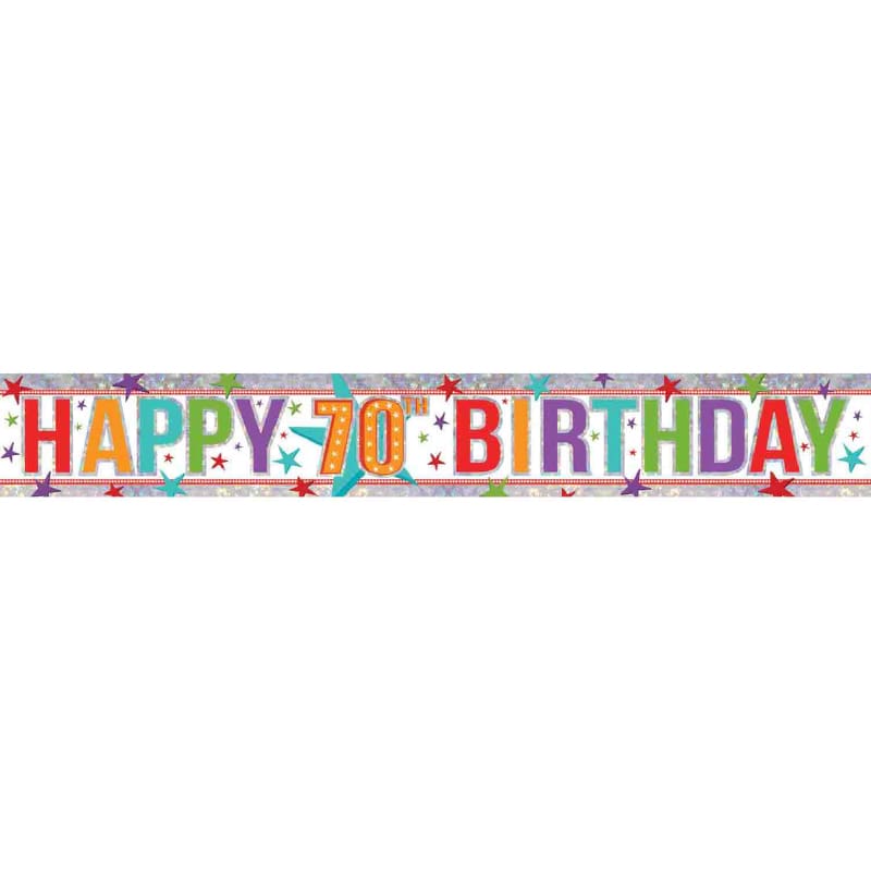 Foil Banner 70th Birthday Multi 2.7m
