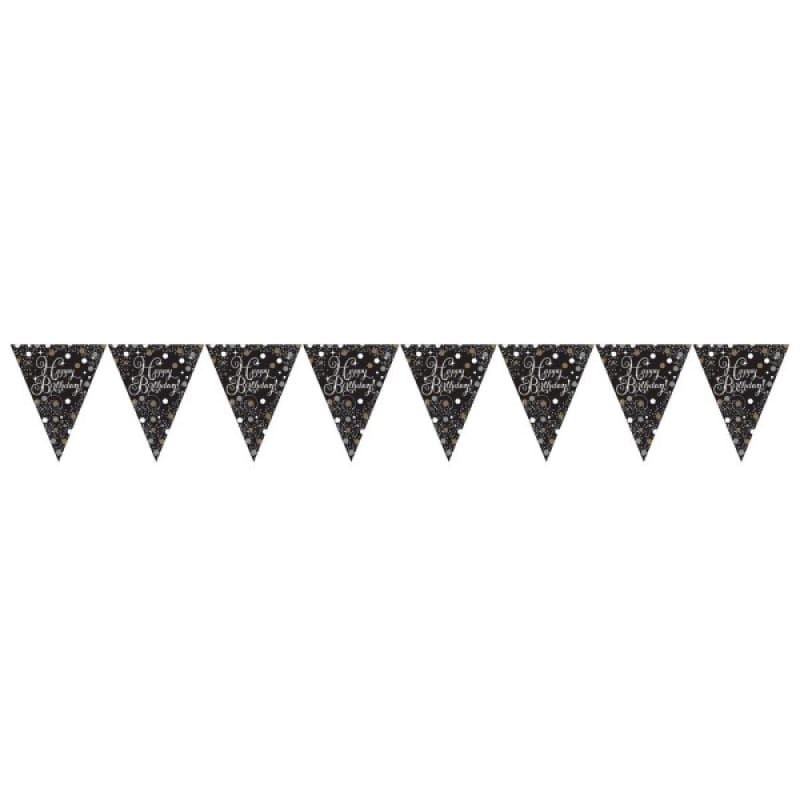 Flag Banner Birthday Sparke Black 4m DNR