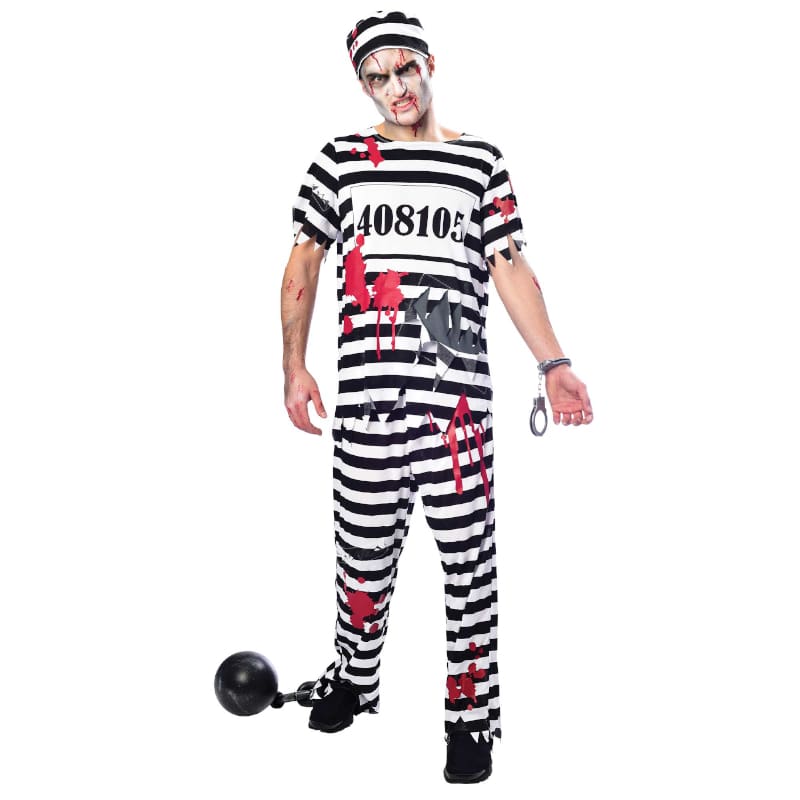 Costume Adult Zombie Convict Man L