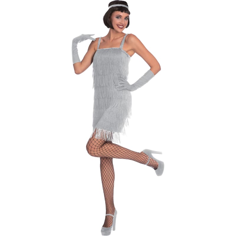 Costume Adult Flapper Silver 10-12