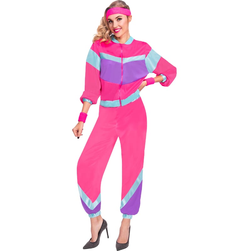 Costume Adult Shell Suit Pink Lady 10-12