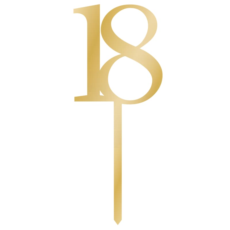 Cake Topper Gold 18 Acrylic