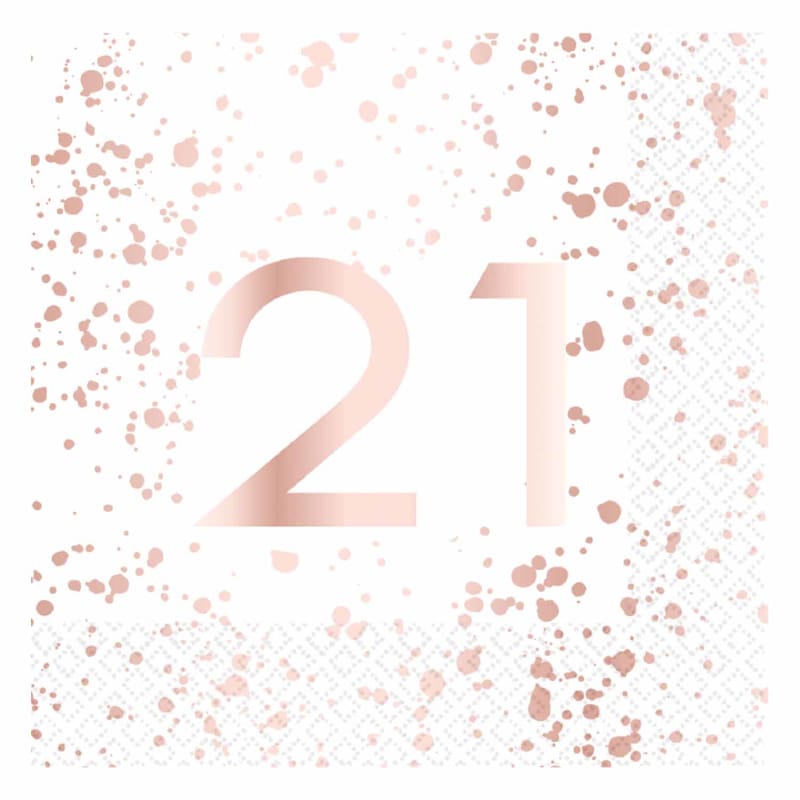 Napkins Lunch 21 Rose Gold Pk16