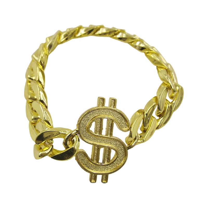 Bracelet Gold Chunky Dollar Sign