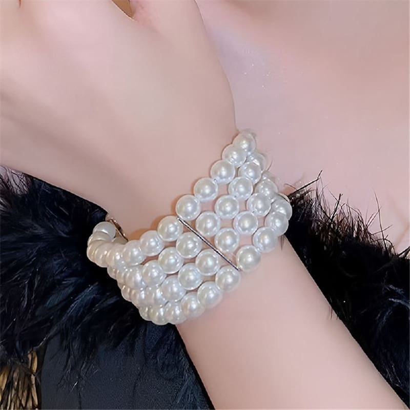 Bracelet White Pearl Flapper