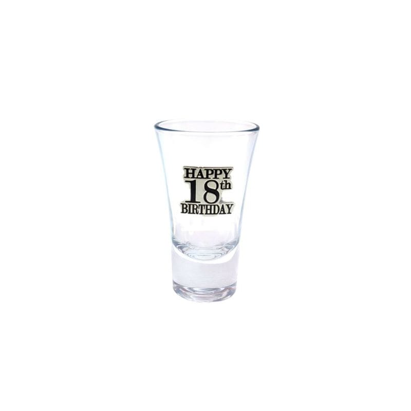 Shot Glass 18th Birthday Black