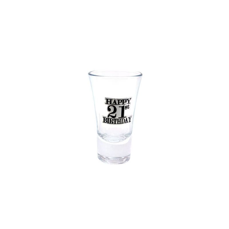 Shot Glass 21st Birthday Black