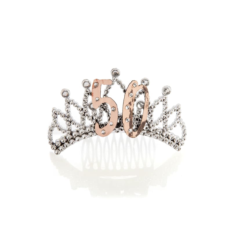 Tiara 50th Rose Gold Clip On