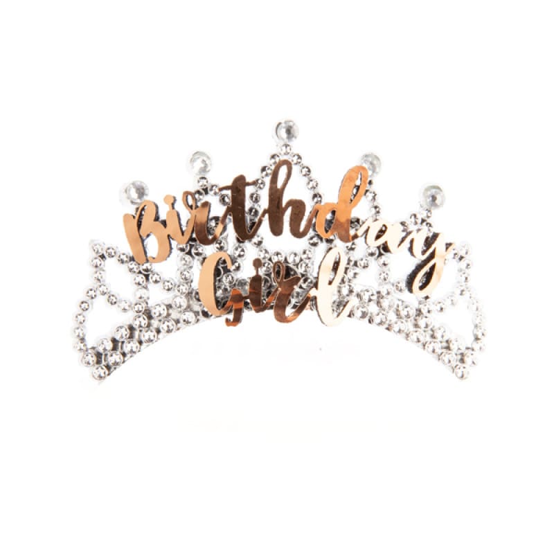Tiara Birthday Girl Rose Gold Clip On