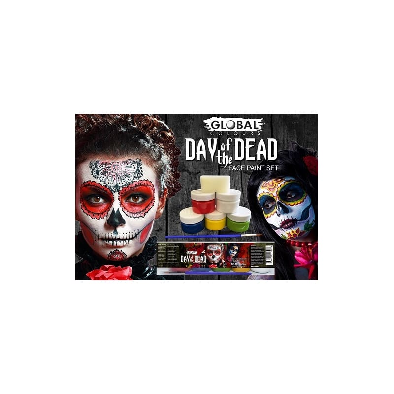 Face Paint Day Of The Dead 6x25ml Global