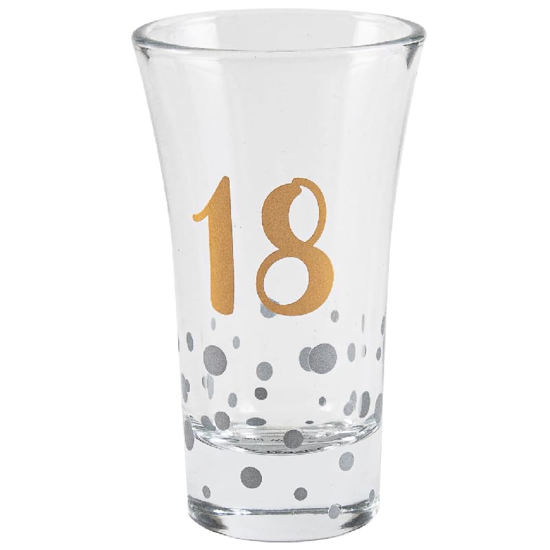 Shot Glass 18th Rose Gold Dots