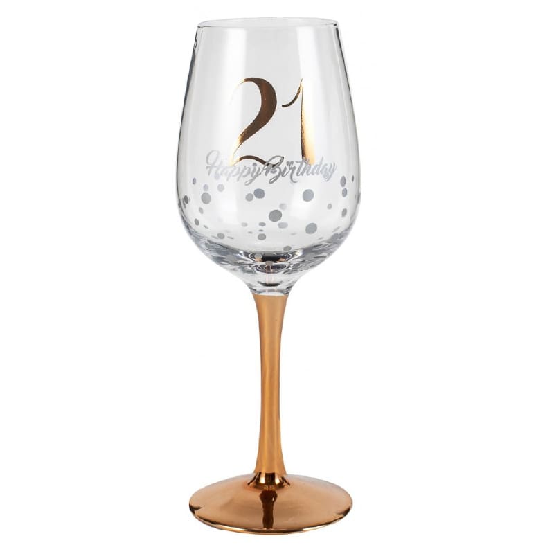 Wine Glass 21 Happy Birthday Rose NLA