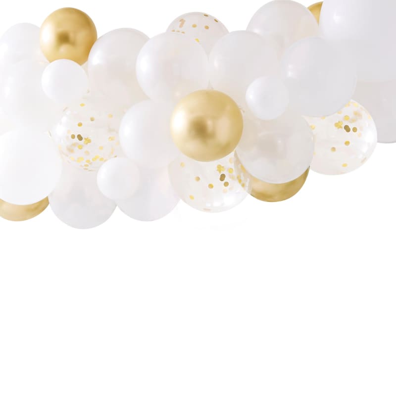 Balloon Garland Kit White and Gold