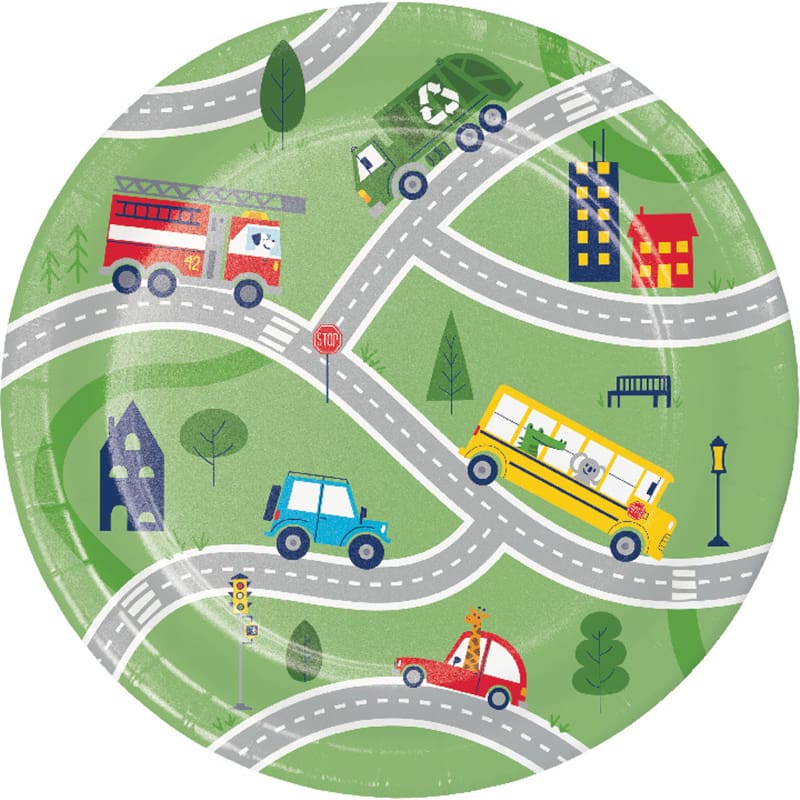 Transportation Lunch Plates Pk8