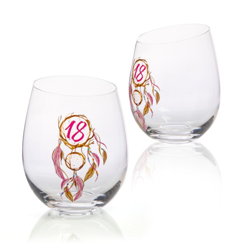 Wine Glass Stemless 18 Dream Catcher