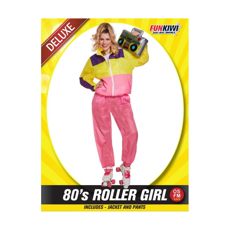 Costume Adult Tracksuit 80's Pink Roller