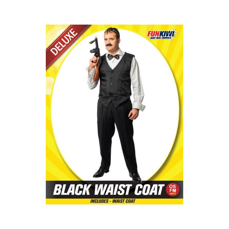 Costume Adult Vest Black Waist Coat