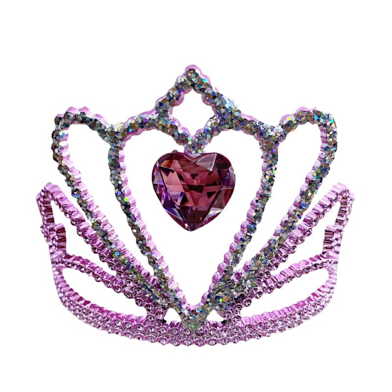 Tiara Pink Heart with Sparkles