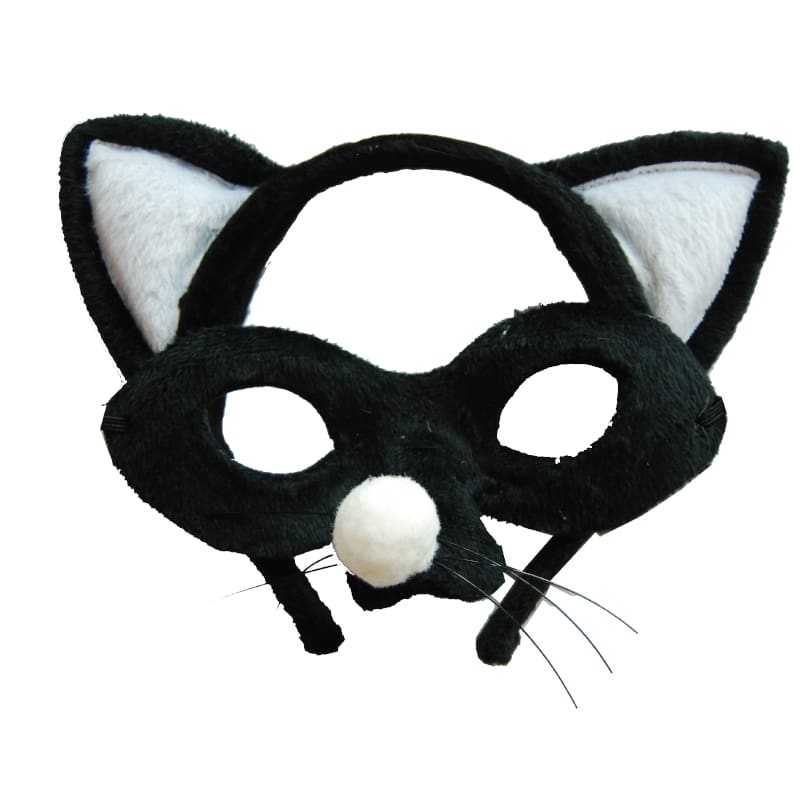 Mask and Headband Cat Black White
