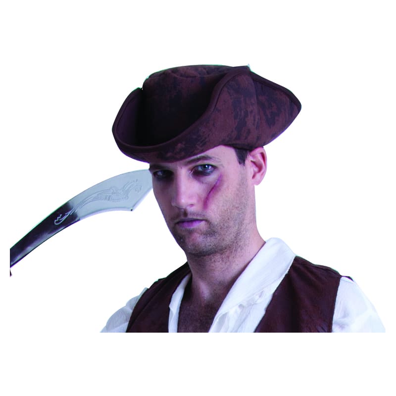 Hat Pirate Brown Tricorner