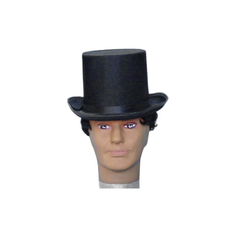 Top Hat Black Satin 14.5cm