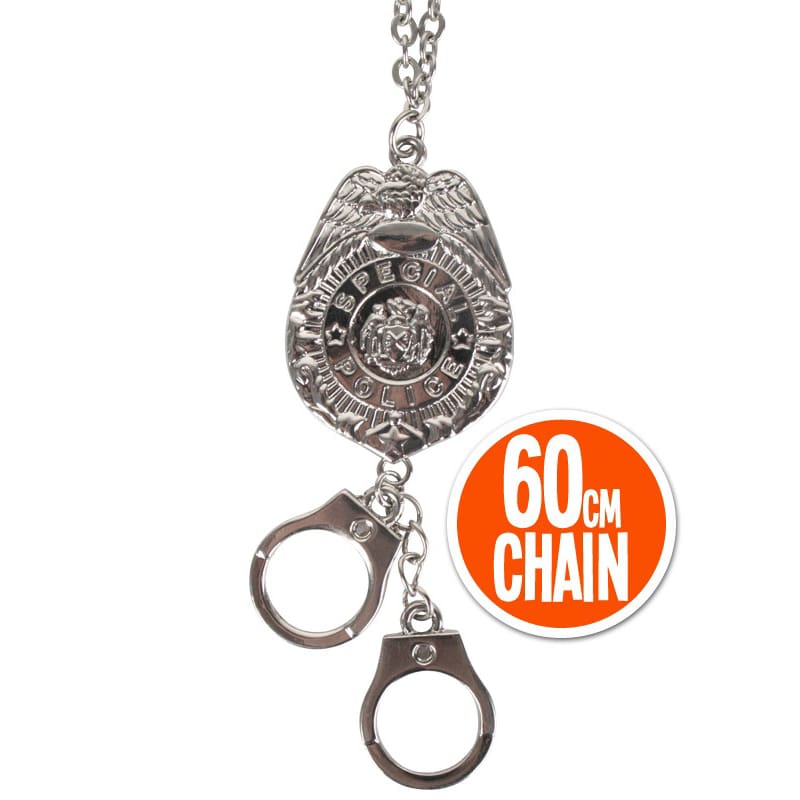 Police Badge And Cuffs Mini on Chain