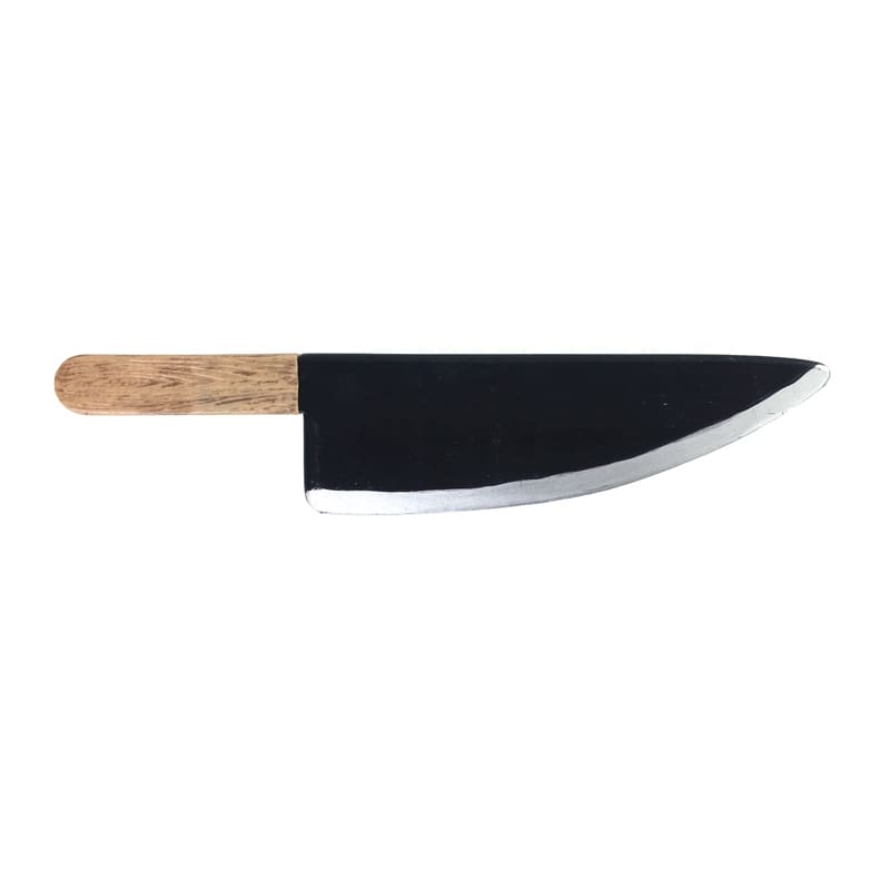 Knife Butcher Black with Wooden Handle
