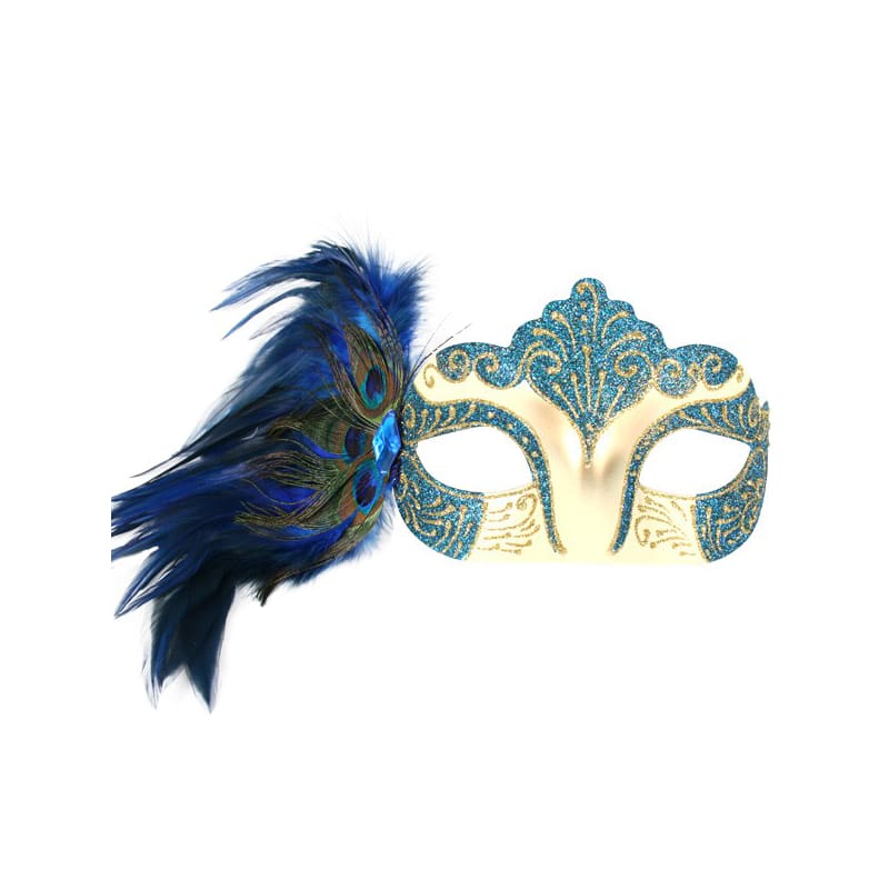 Mask Burlesque Peacock Blue