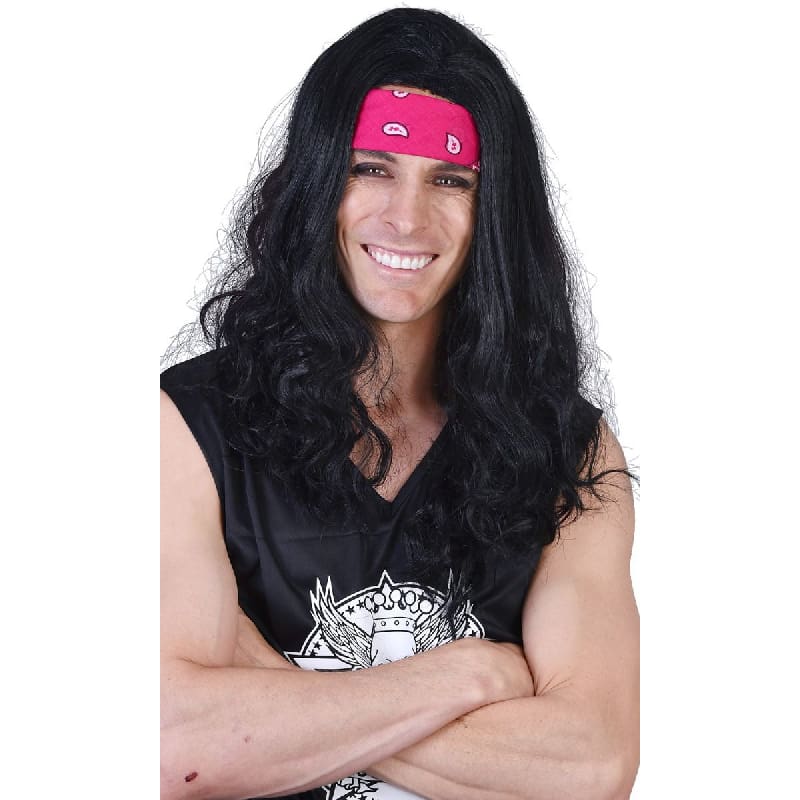 Wig Ritchie Long Black with Headband