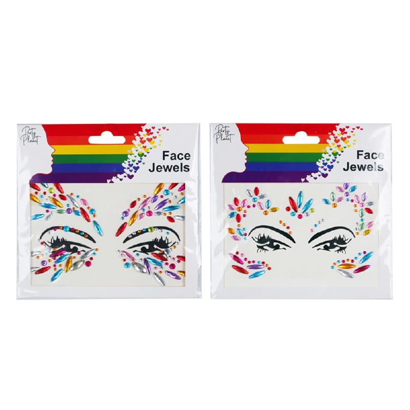 Face Jewels Rainbow Assorted