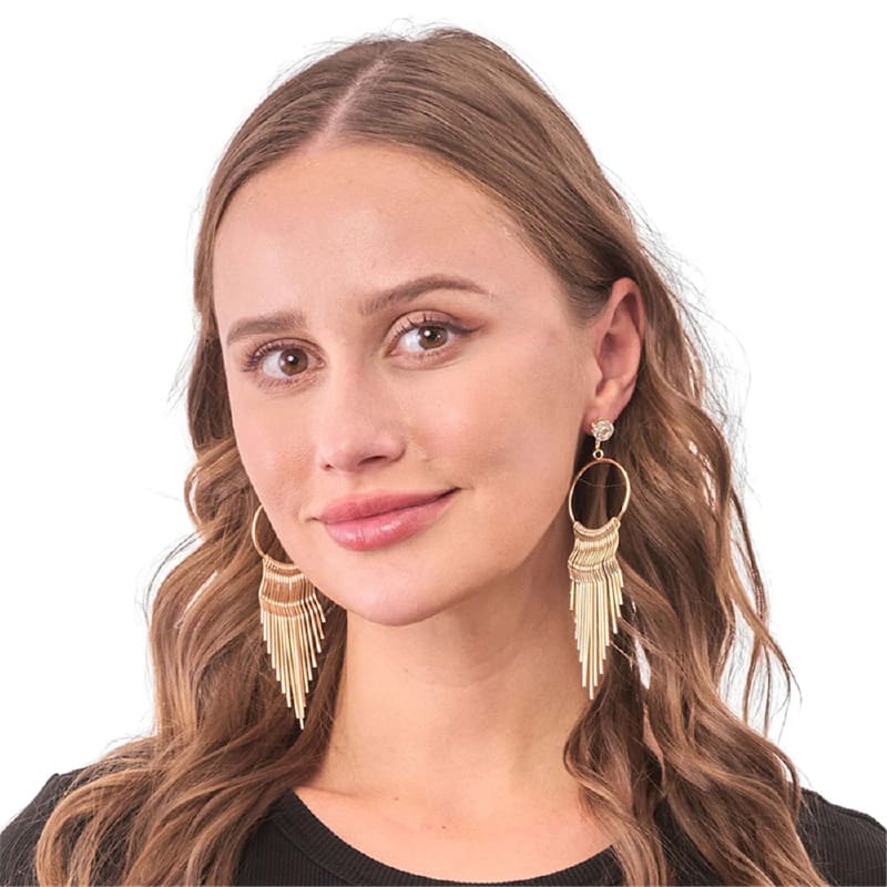 Earrings Gold Art Deco Flapper