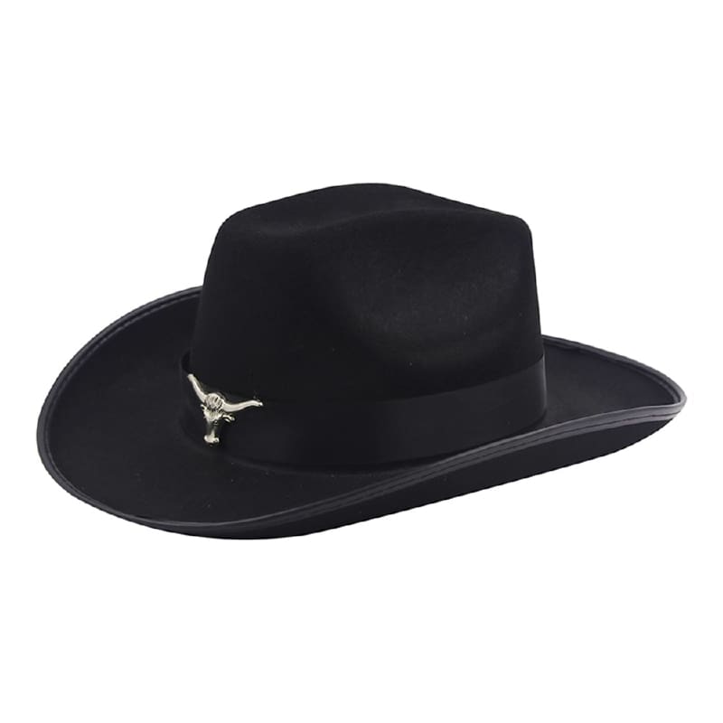 Hat Cowboy Black with Horns