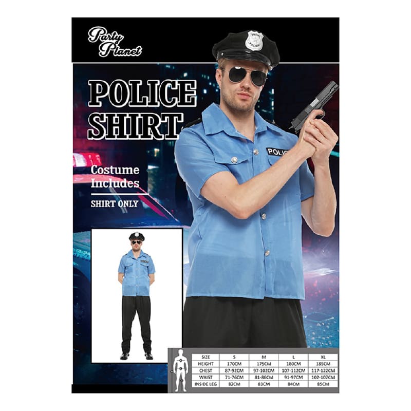 Costume Adult Police Shirt M