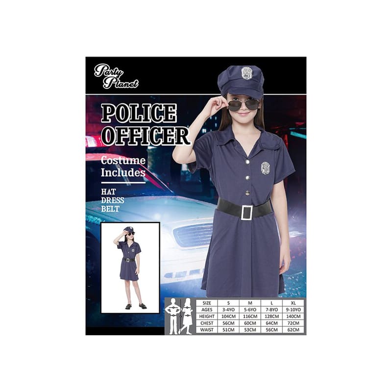 Costume Child Police Officer Girl M NLA