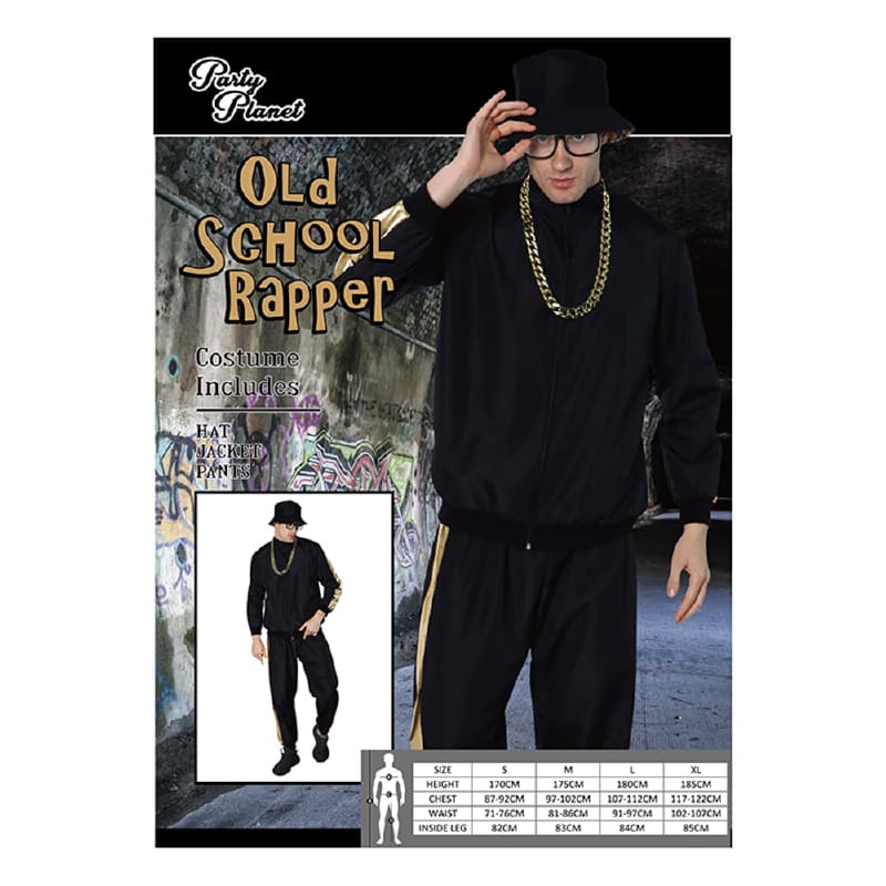 Costume Adult Old School Rapper Black M