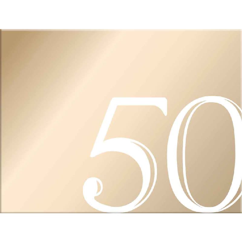 Guest Book 50 Gold White Print