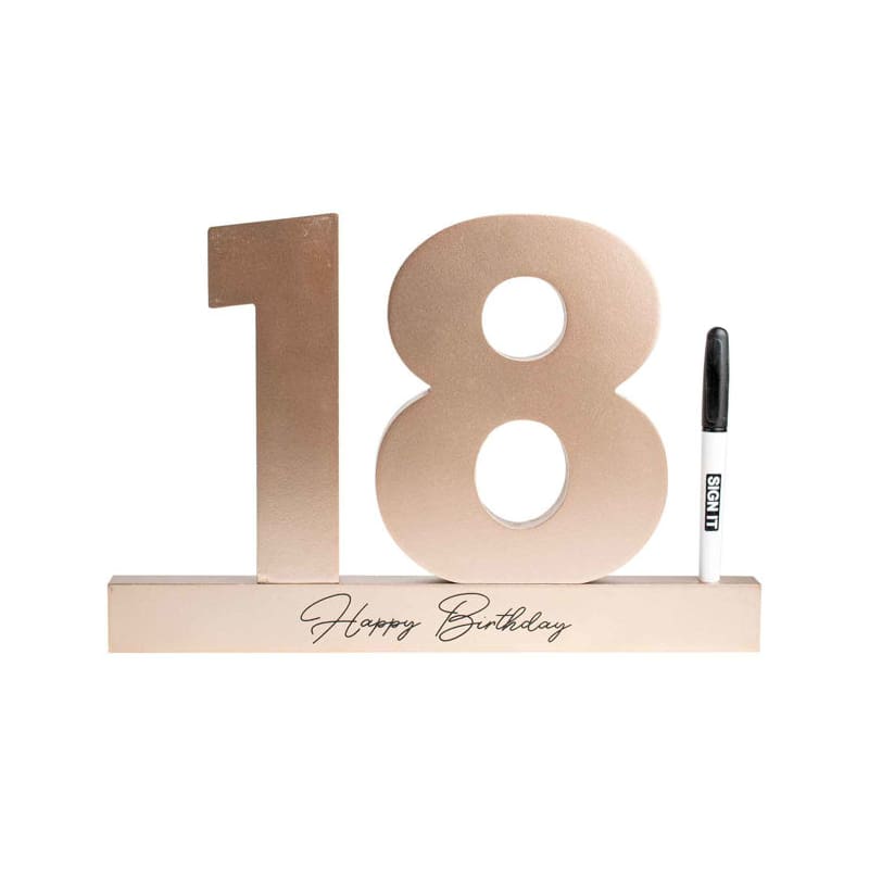 Signature Number 18th Rose Gold