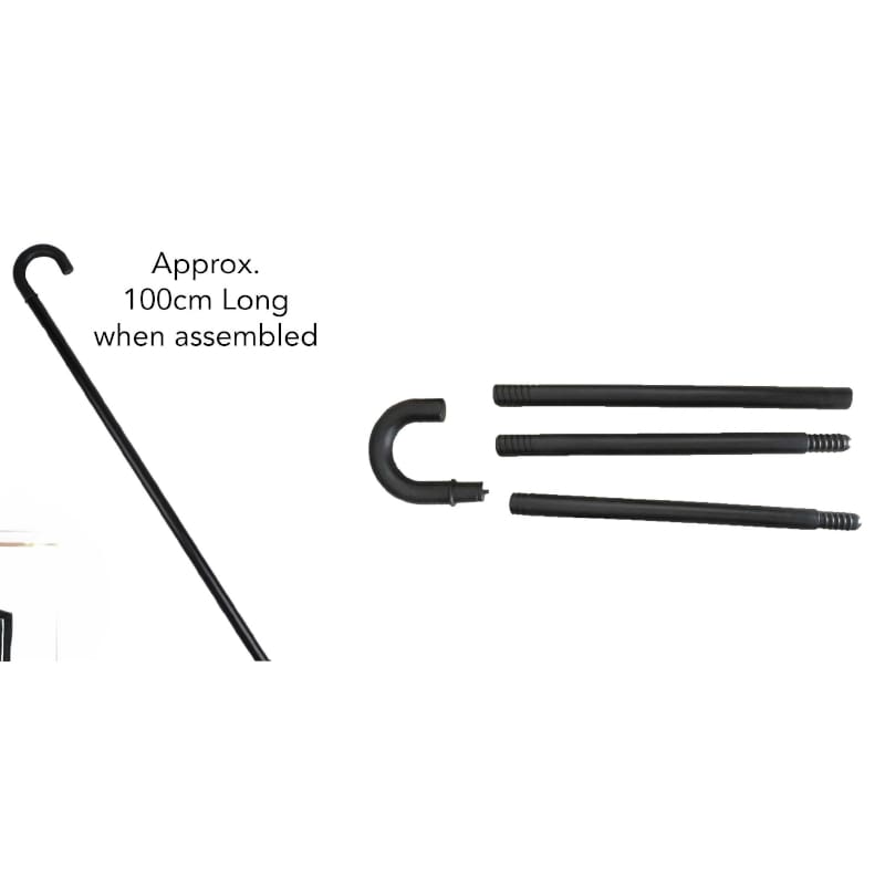 Cane Walking Stick Plastic Black 100cm