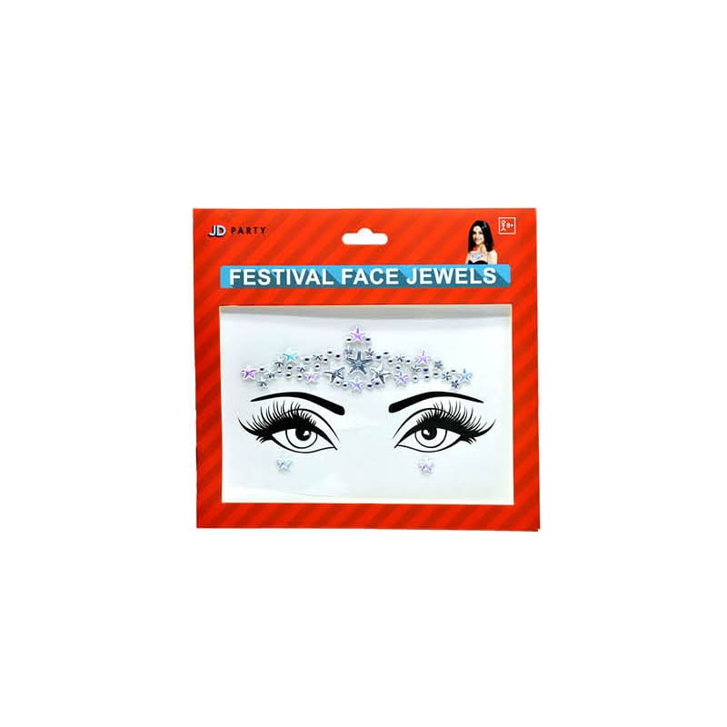 Face Jewels Silver Star Forehead
