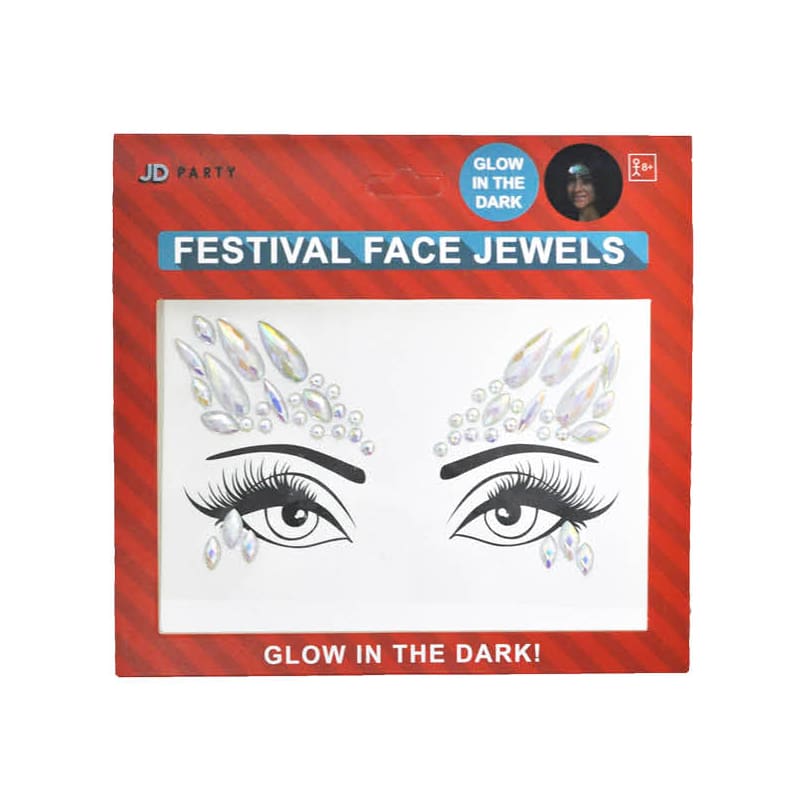 Face Jewels Glow Princess Silver Brows
