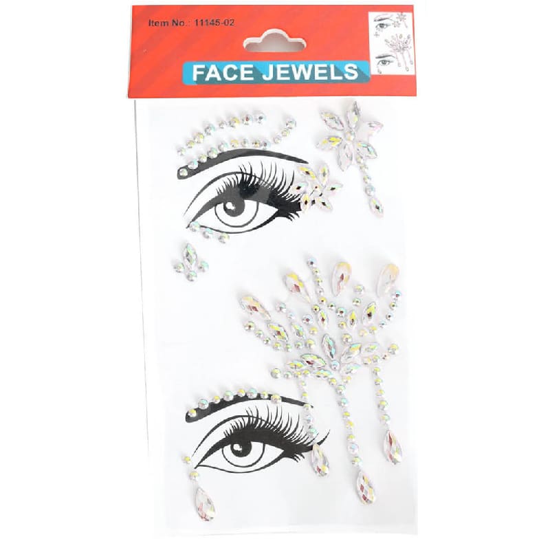 Face Jewels Side Silver White