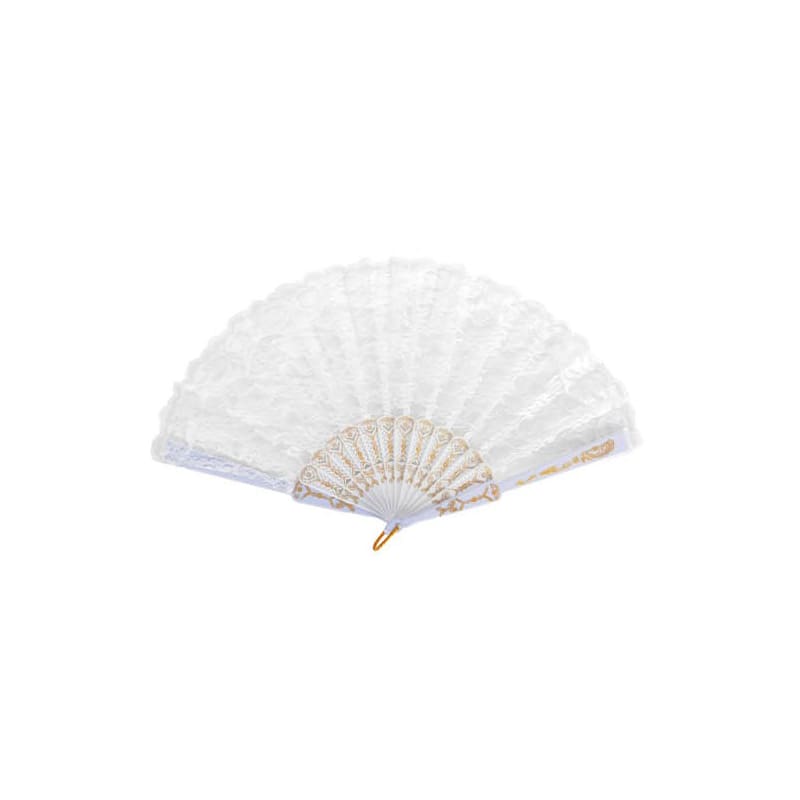 Lace Fan White