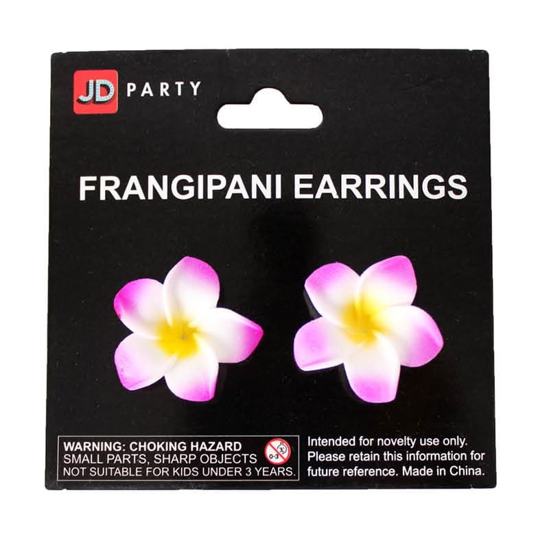 Earrings Hawaiian Frangipani Pink Pk2